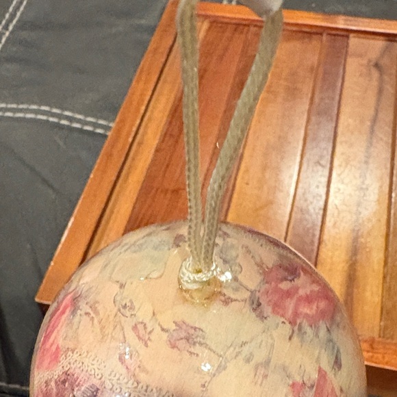 Old World Victorian Santa Paper Mache Decoupage Christmas Ornament Balls - Picture 2 of 4